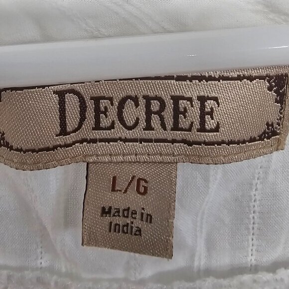 Decree White Striped Studded Tank Boho Festival L - Picture 8 of 10